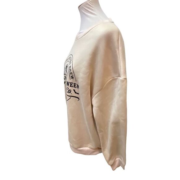 SHEIN Happy Helloween Crewneck Cream Colored Sweatshirt Size 2XL-NWOT - Picture 7 of 8